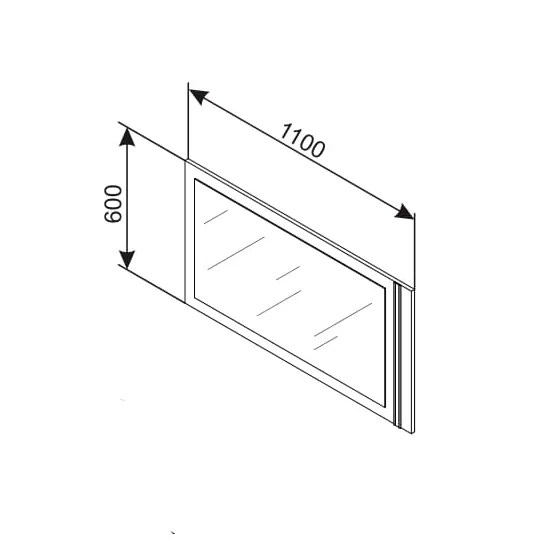 Oglinda de perete Ambianta Cristal  (110 cm), White