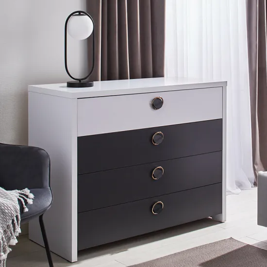 Comodă Ambianta Cristal (110,4 cm), Gri