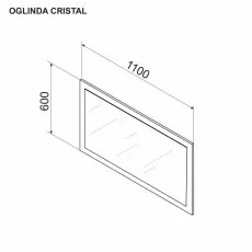 Oglinda de perete Ambianta Cristal  (110 cm), Gri