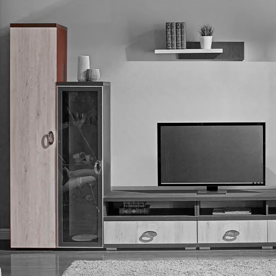 Шкаф пенал Ambianta Duet (40 см) с полками, Sonoma Dark