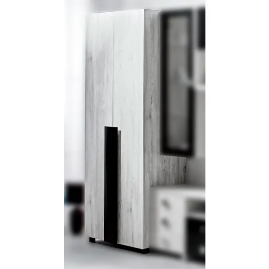 Dulap pentru haine cu 2 uși Ambianta Oscar (80 cm) cu bara, White Samoa