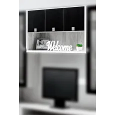 Шкаф навесной Ambianta Oscar (120 см) с полкой и дверцами, White Samoa