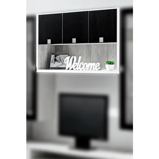 Dulap de perete Ambianta Oscar (120 cm) cu raft si usa, White Samoa