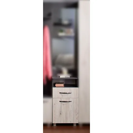 Комод Ambianta Bruno (40 см) с ящиком и дверцей, Grafit