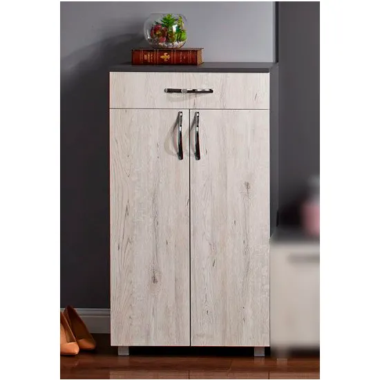 Шкаф для обуви Ambianta Bruno (60 см) с ящиком и дверцами, Grafit