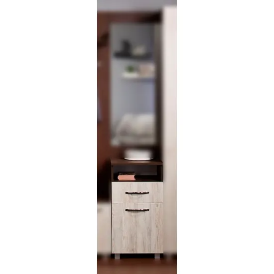 Комод Ambianta Bruno (40 см) с ящиком и дверцей, Sonoma Dark