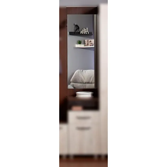 Зеркало настенное Ambianta Bruno (40 см) для прихожей, Sonoma Dark