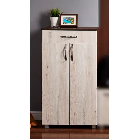 Dulap pentru incaltaminte Ambianta Bruno (60 cm) cu sertare si usa, Sonoma Dark