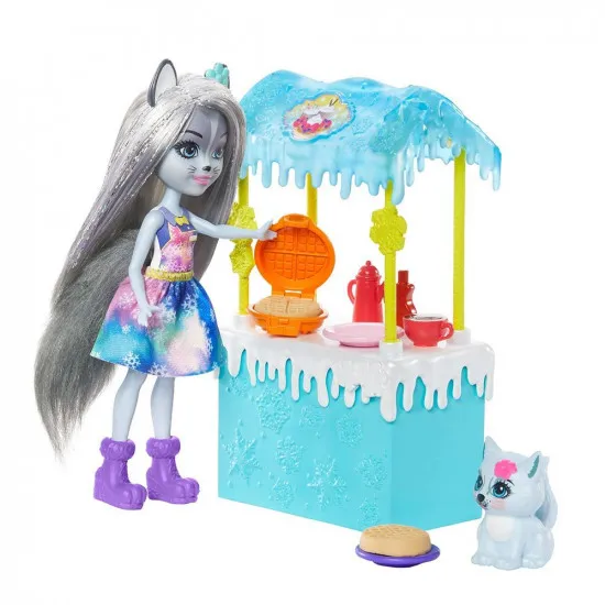 Mattel Enchantimals GJX37 Stand-ul cu vafe și cacao