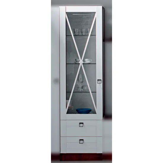 Шкаф Ambianta Eldorado (55 см) с витриной и ящиками, White