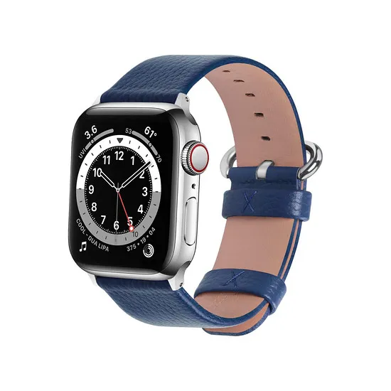 Ремешок AccExpert Apple Watch 38/40mm M/L Blue (кожа)