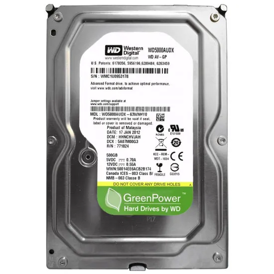 3.5" Unitate HDD 500 GB Western Digital AV-GP WD5000AUDX-NP