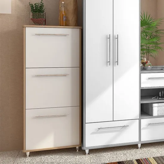 Tumbă pentru încălțăminte Sokme Ниагара (58 cm), Дуб сонома / Белый