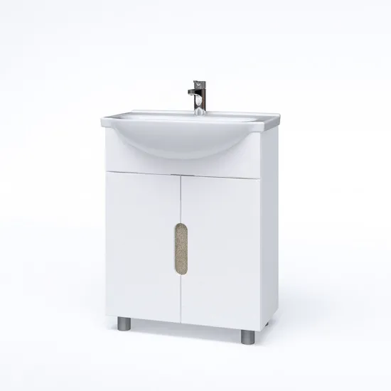 Unitate de vanitate КМК Niagara 650 (0642.13) (61.5 cm), Белый глянец/ камень серый