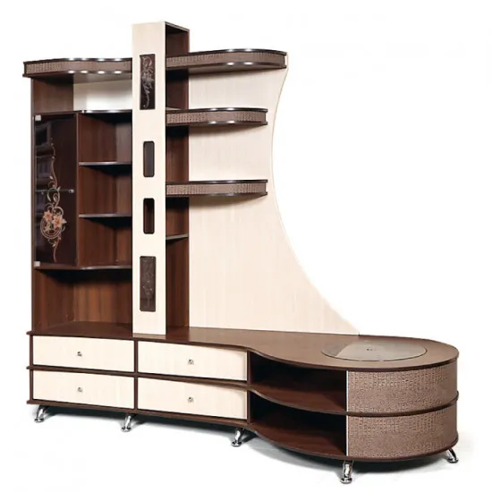 Dulap combinat КМК Orfei 12 (0365.1) (240 cm) с тумбой П (правый), Орех шоколадный / венге светлый