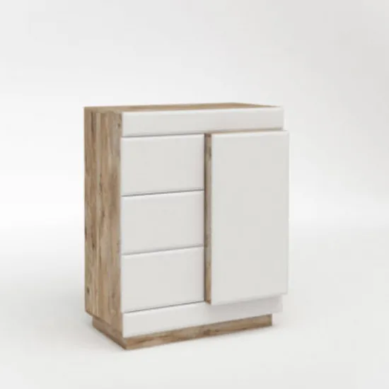 Тумба KMK РОКСЕТ (0554.2) (82.5 см) 1Д3Я, Дуб юккон / белый глянец