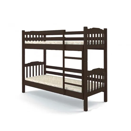 Кровать детская МЕБИГРАНД Бай-бай, двухъярусная 90 x 200 см, Орех тёмный
