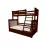Кровать (Двухъярусная) МЕБИГРАНД Скандинавия, 120 / 80 x 190 см, Орех тёмный