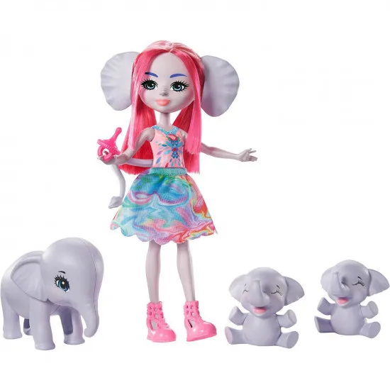 Mattel Enchantimals GTM30 Эсмеральда Слонни с семьей