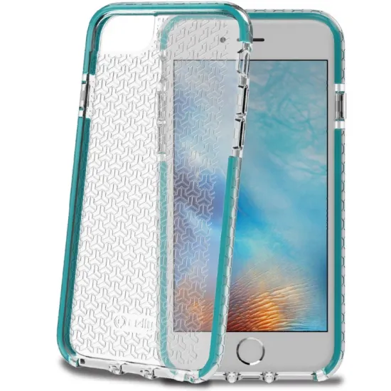 Чехол Celly Hexagon для iPhone 6/7/8, Blue/Transparent