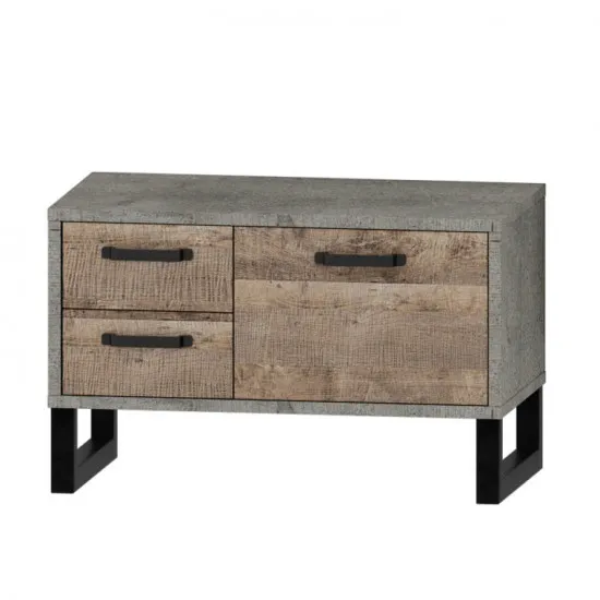 Тумба для обуви Sokme БАРИ 1Д/2Ш (80 см), вудкон / дуб гранж