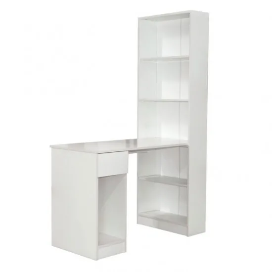 Dulap combinat Mobi Lite 10.01 (115.3 cm) со столом, Белый гладкий