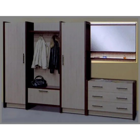 Зеркало настенное Сокме Дуэт (100 см) , Орех тёмный / Дуб Родос светлый