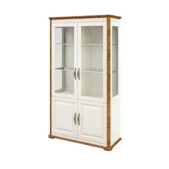 Dulap cu vitrină Неман Marseli МН-126-19 (114 cm), крем/дуб кантри