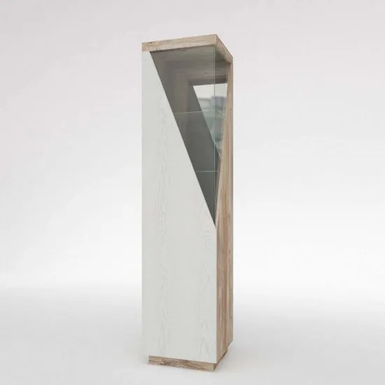 Шкаф с витриной КМК ЛАЙТ (0551.6) (50 см) левый, Дуб юкон / Дуб полярный