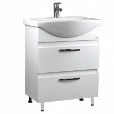 Dulap cu lavoar Mashtab Agat (Basic) 65cm, cu 2 sertare, White (11984)