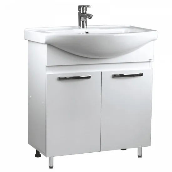 Dulap cu lavoar Mashtab Agat (Basic) 65 cm cu 2 usi, White