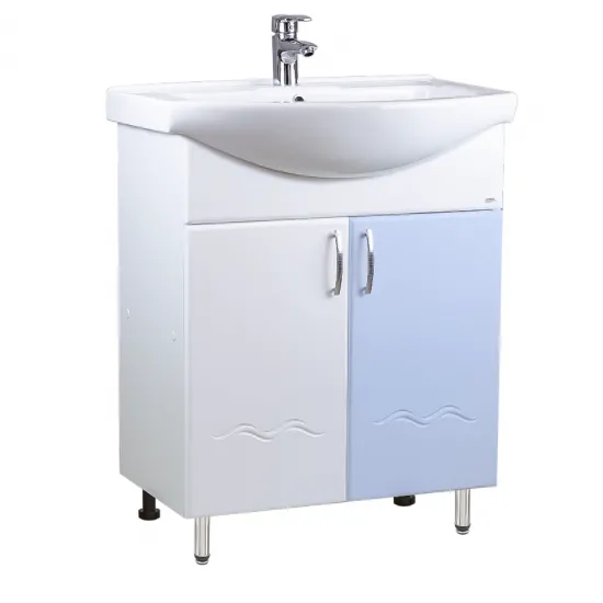 Dulap cu lavoar Mashtab Clasic (Basic) 65 cm cu 2 usi, Blue