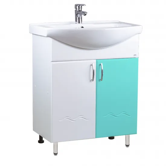 Dulap cu lavoar Mashtab Clasic (Basic) 60 cm cu 2 usi, Green