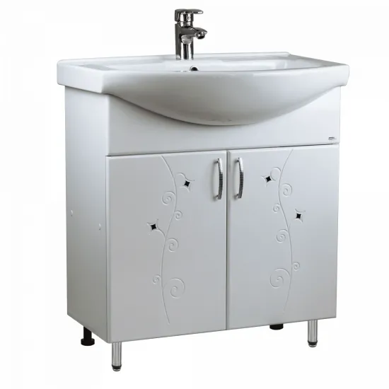 Dulap cu lavoar Mashtab Cristal (Basic) 55 cm, White