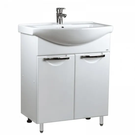 Dulap cu lavoar Mashtab Delfin (Basic) 60 cm cu 2 usi, White