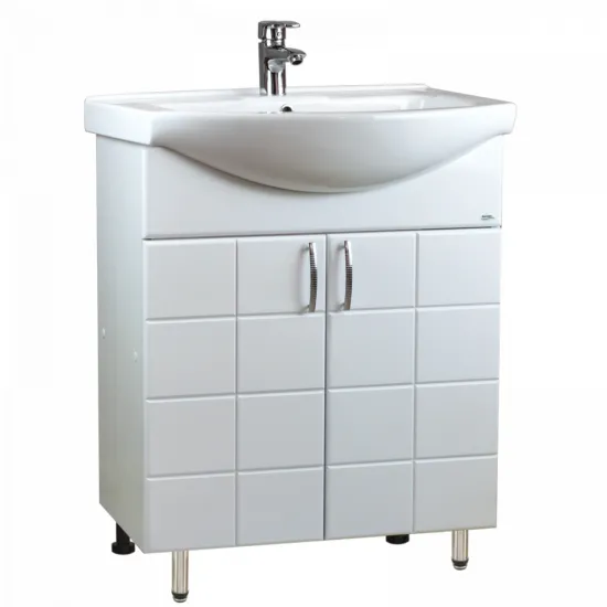Dulap cu lavoar Mashtab Domino (Basic) 75 cm cu 2 usi, White