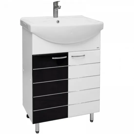 Dulap cu lavoar Mashtab Modern (Basic) 65 cm, Black