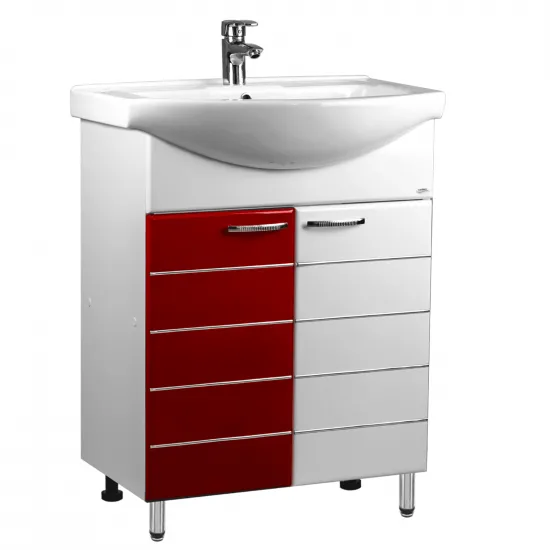 Dulap cu lavoar Mashtab Modern (Basic) 65 cm, Red