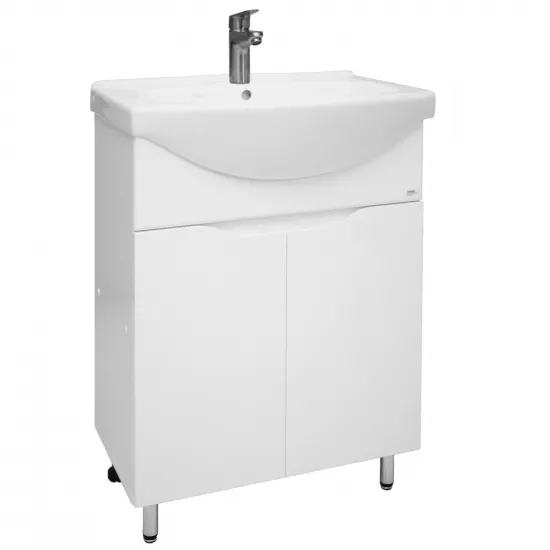 Dulap cu lavoar Mashtab Print (Basic) 65 cm cu 2 usi, White