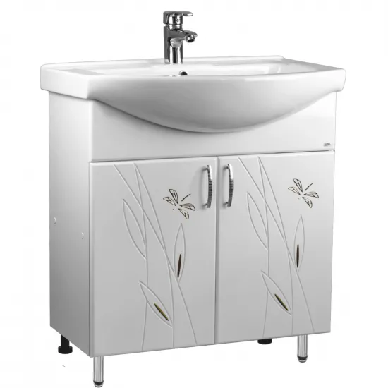 Dulap cu lavoar Mashtab Stuff (Basic) 55 cm cu 2 usi, White
