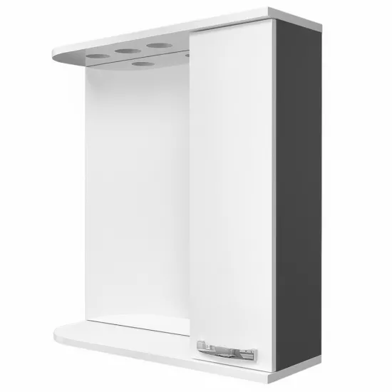 Шкаф-Зеркало для ванной Mashtab Agat 70x72 Antracit (10668)