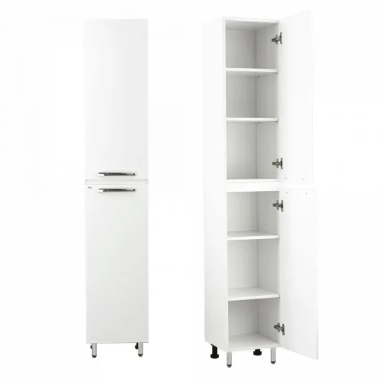 Шкаф-пенал для ванной напольный Mashtab Delfin (35 см) с полками, White