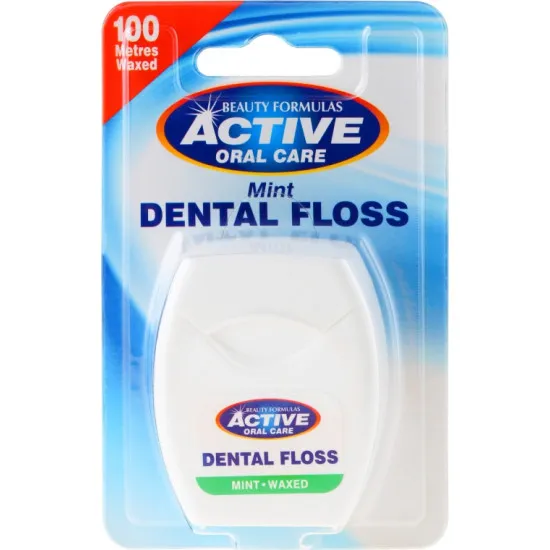 Зубная нить Active Oral Care Oral Care Improved Mint Waxed Dental Floss with Fluoride, 100 м