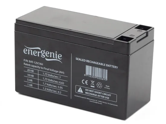 Аккумулятор для резервного питания Gembird BAT-12V7AH, 12 В 7 Ач