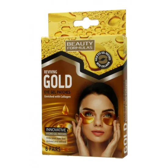 Beauty Formulas Reviving Gold Gel Eye Patches with Collagen 6 Pairs - Гелевые патчи под глаза