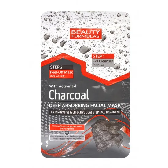 Beauty Formulas Charcoal 2-phase Deep Cleansing Mask with active charcoal - Маска-пленка для лица с углем