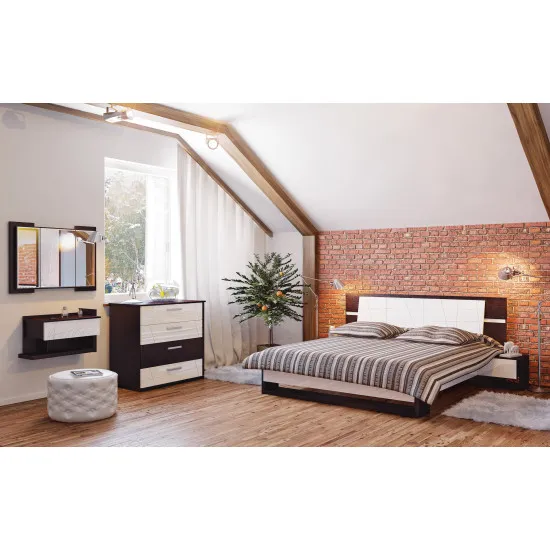 Set dormitor Neman Барселона (комплектация №1), Дуб ниагара / Белый глянец