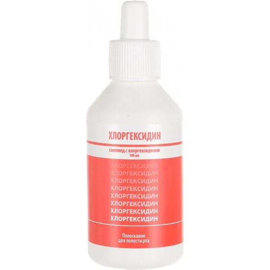 Ополаскиватель для полости рта Зеленая Дубрава Саномед с хлоргексидином, 100 мл