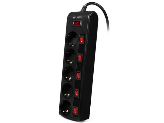 Фильтр сетевой Sven SF-05PL (5 шт. / 3 м / black)