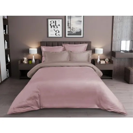 Lenjerie de pat Cottony Satin de Lux Uniton Roze (2 persoane)